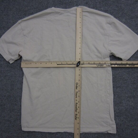 Posty Co Shirt Adult XS Beige Post Malone H&M Demon Lyrics Short Sleeve - Picture 10 of 12